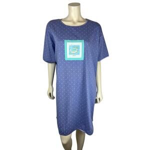Vintage Relevant Products Sleep Shirt Dress One Size Graphic Print Bathtub 90s